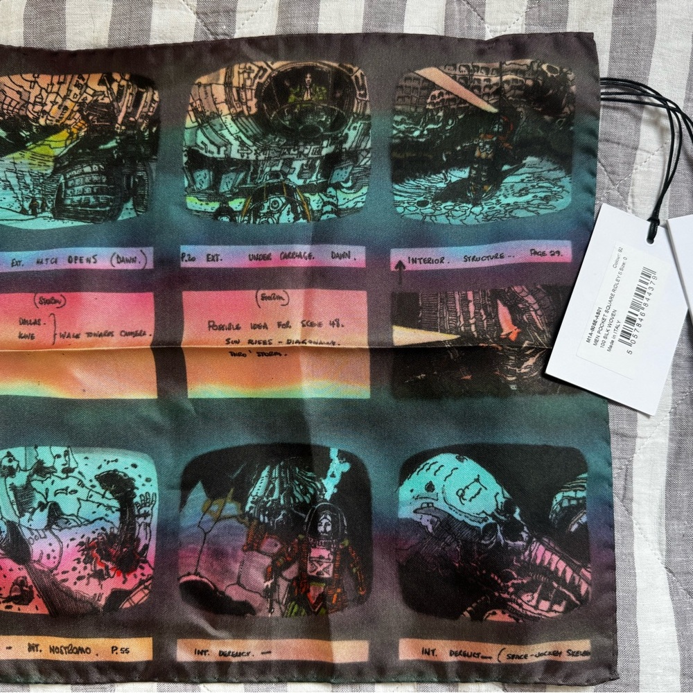 Paul Smith x Ridley Scott Alien Multicolor Silk Pocket Square